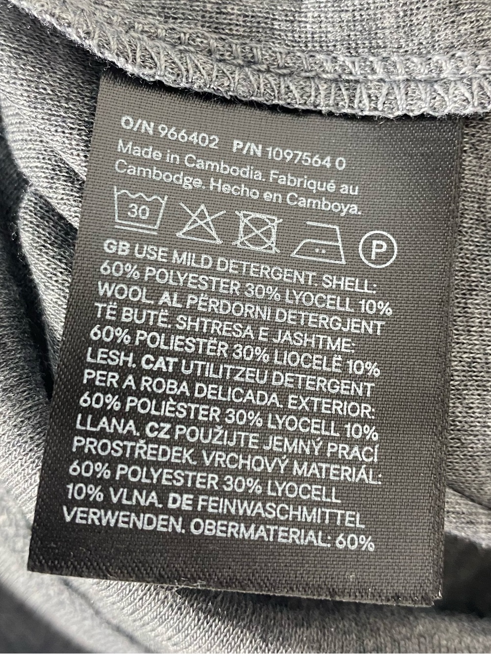 H&M Grey Lyocell Wool Blend Mock Neck Long Sleeve Top L Normcore Contemporary - Picture 4 of 14